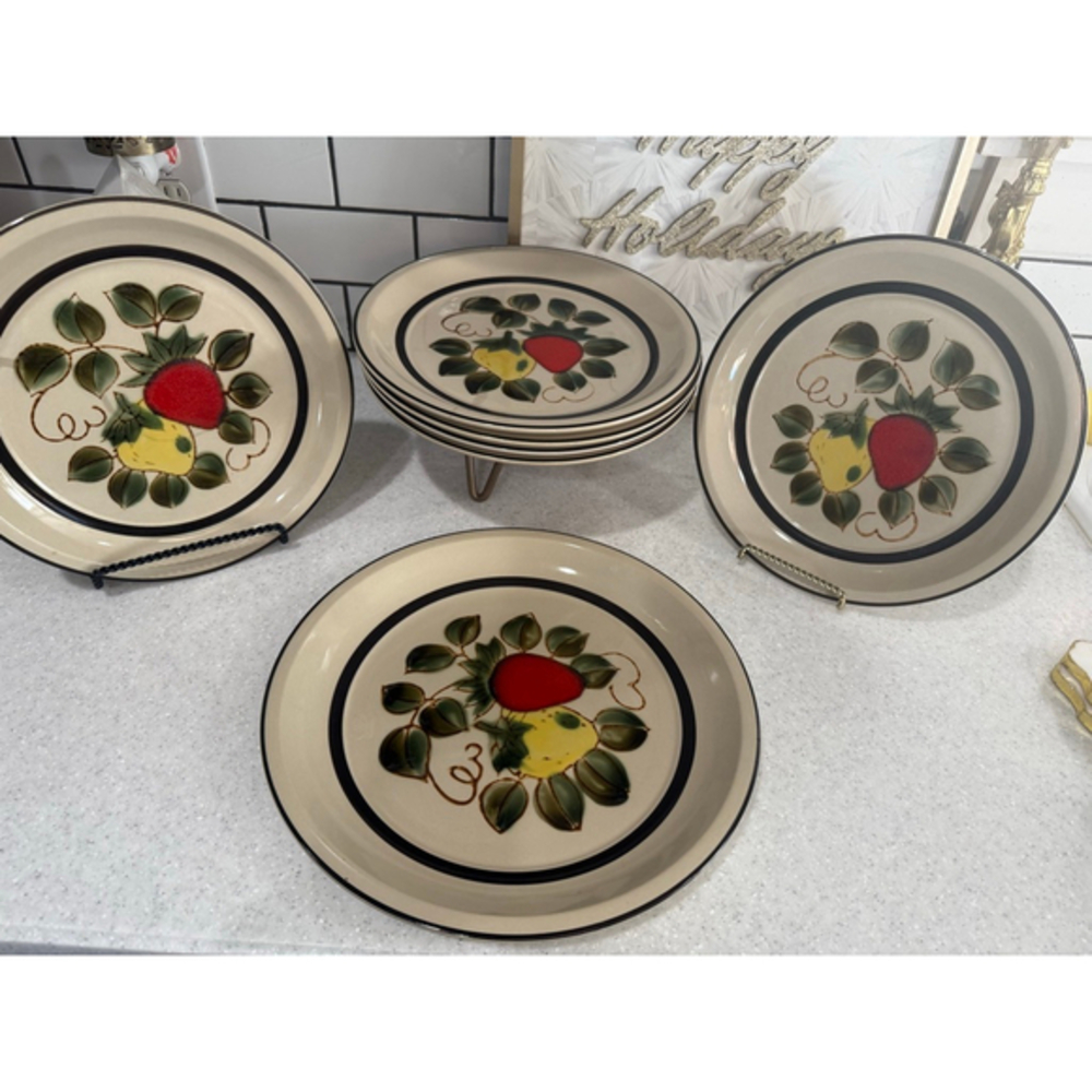 Vintage Sears Strawberry Stoneware Plates